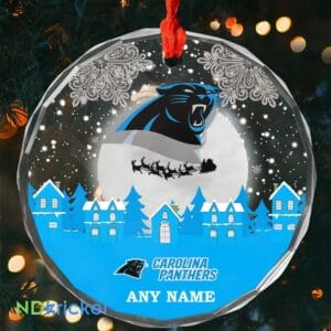 Carolina Panthers x Christmas Custom Any Name Glass Ornament AMCACS000616
