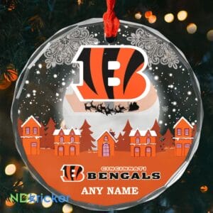 Cincinnati Bengals x Christmas Custom Any Name Glass Ornament AMCACS000618