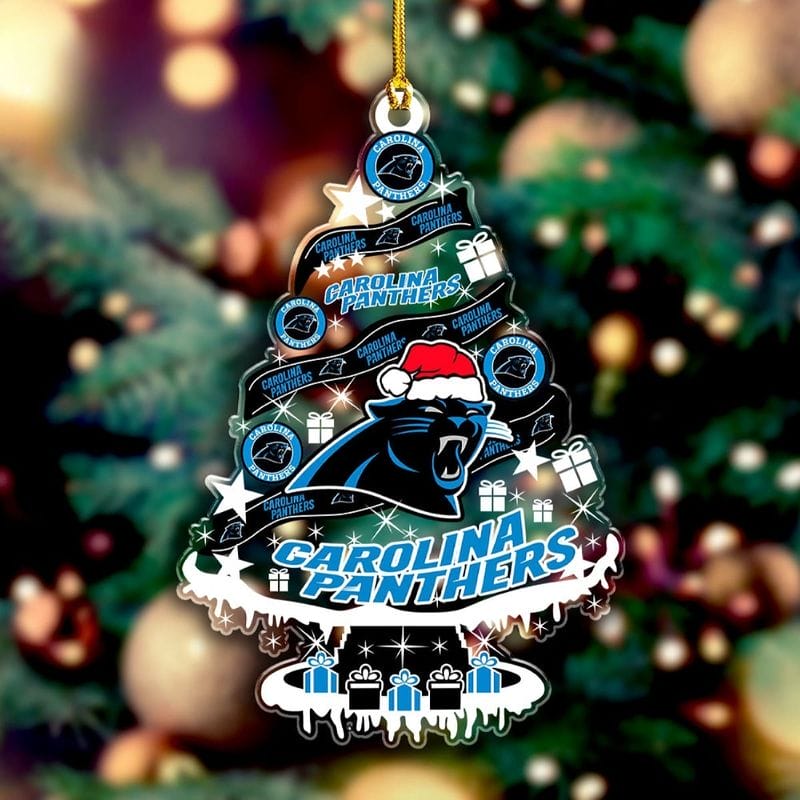 Carolina Panthers Santa Hat Christmas Tree Ornament AMCACS000520
