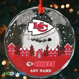 Kansas City Chiefs x  Christmas Custom Any Name Glass Ornament AMCACS000627