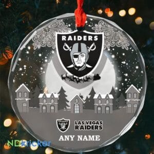 Las Vegas Raiders x Christmas Custom Any Name Glass Ornament AMCACS000628