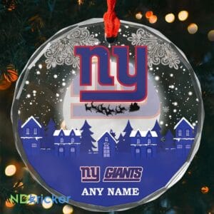 New York Giants x Christmas Custom Any Name Glass Ornament AMCACS000635