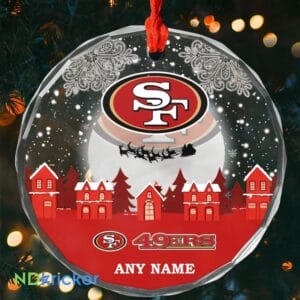 San Francisco 49ers x  Christmas Custom Any Name Glass Ornament AMCACS000639