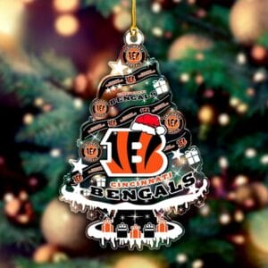 Cincinnati Bengals Santa Hat Christmas Tree Ornament AMCACS000522