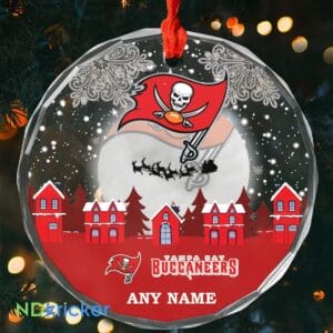 Tampa Bay Buccaneers x  Christmas Custom Any Name Glass Ornament AMCACS000641