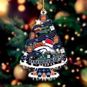 Denver Broncos Santa Hat Christmas Tree Ornament AMCACS000525
