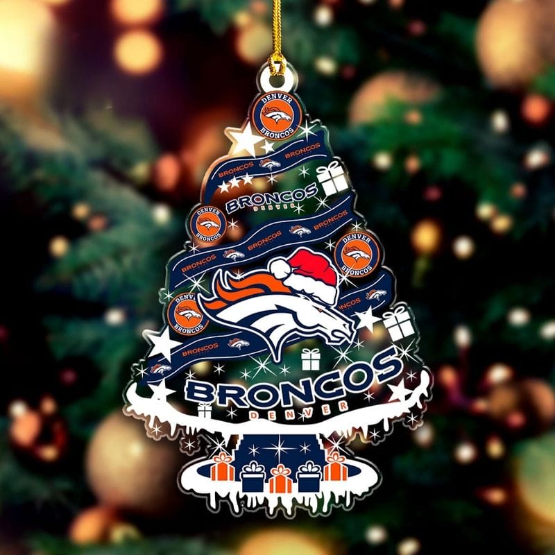 Denver Broncos Santa Hat Christmas Tree Ornament AMCACS000525