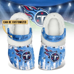 Tennessee Titans Christmas Fleece Clogs Shoes Customized For Fans AMCSHOES000192