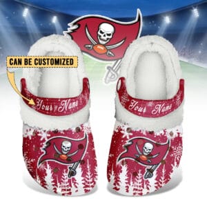Tampa Bay Buccaneers Christmas Fleece Clogs Shoes Customized For Fans AMCSHOES000191