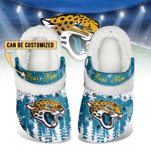 Jacksonville Jaguars Christmas Fleece Clogs Shoes Customized For Fans AMCSHOES000176