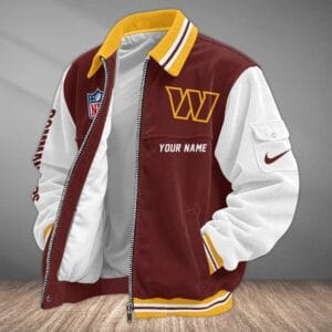 Washington Commanders Personalized Corduroy Bomber Jacket AMCCLG002176