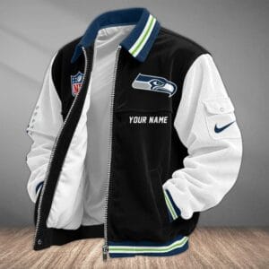 Seattle Seahawks Personalized Corduroy Bomber Jacket AMCCLG002151