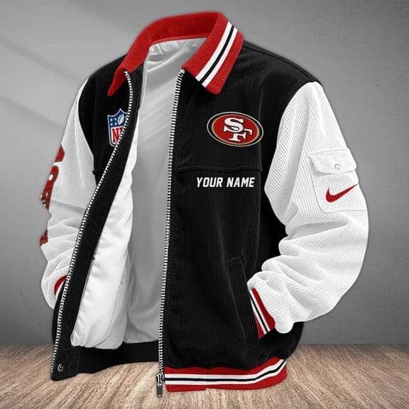 San Francisco 49ers Personalized Corduroy Bomber Jacket AMCCLG002143