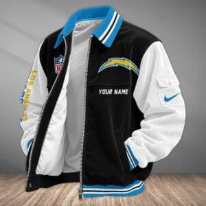 Los Angeles Chargers Personalized Corduroy Bomber Jacket AMCCLG002054
