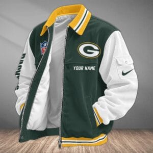 Green Bay Packers Personalized Corduroy Bomber Jacket AMCCLG002001