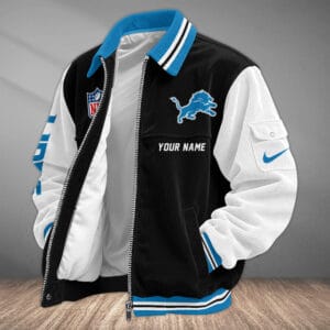 Detroit Lions Personalized Corduroy Bomber Jacket AMCCLG001992