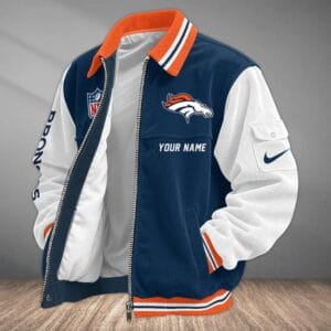 Denver Broncos Personalized Corduroy Bomber Jacket AMCCLG001983