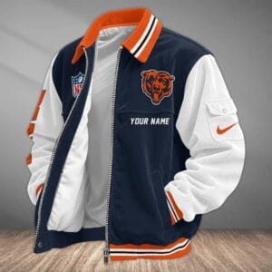Chicago Bears Personalized Corduroy Bomber Jacket AMCCLG001947