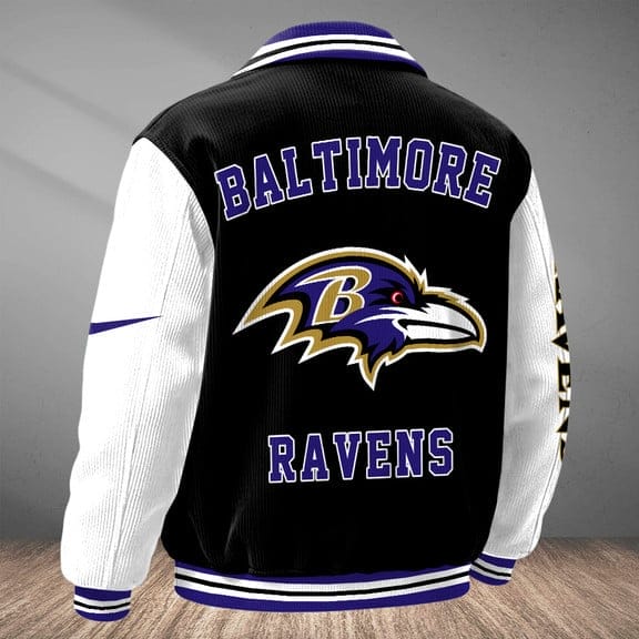 Baltimore Ravens Personalized Corduroy Bomber Jacket AMCCLG001920 - Image 2