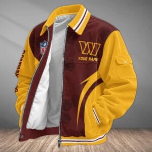 Washington Commanders Personalized Corduroy Bomber Jacket AMCCLG002177