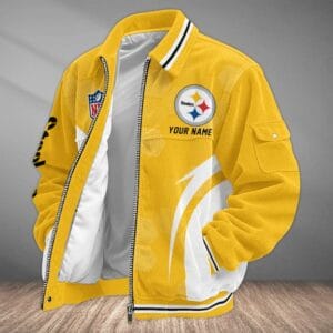 Pittsburgh Steelers Personalized Corduroy Bomber Jacket AMCCLG002135