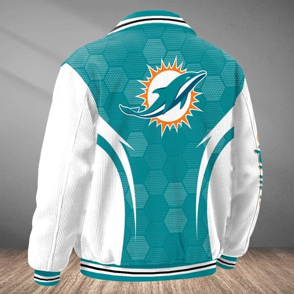 Miami Dolphins Personalized Corduroy Bomber Jacket AMCCLG002072 - Image 2