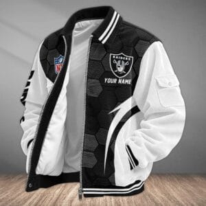 Las Vegas Raiders Personalized Corduroy Bomber Jacket AMCCLG002046