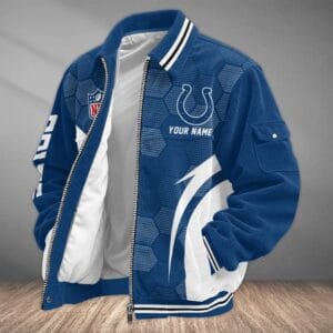 Indianapolis Colts Personalized Corduroy Bomber Jacket AMCCLG002019