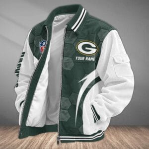 Green Bay Packers Personalized Corduroy Bomber Jacket AMCCLG002002