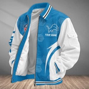 Detroit Lions Personalized Corduroy Bomber Jacket AMCCLG001993