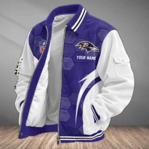 Baltimore Ravens Personalized Corduroy Bomber Jacket AMCCLG001921