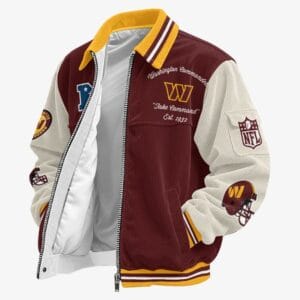 Washington Commanders Personalized Corduroy Bomber Jacket AMCCLG002178