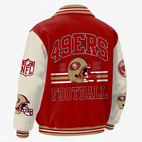 San Francisco 49ers Personalized Corduroy Bomber Jacket AMCCLG002145 - Image 2