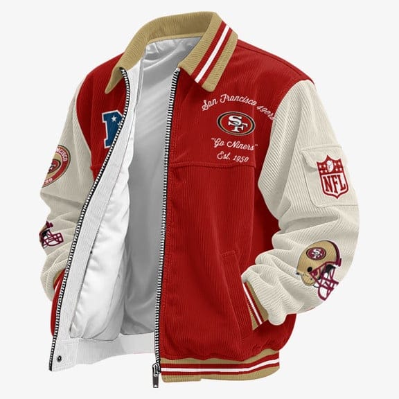 San Francisco 49ers Personalized Corduroy Bomber Jacket AMCCLG002145