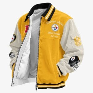 Pittsburgh Steelers Personalized Corduroy Bomber Jacket AMCCLG002136