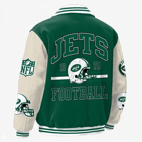 New York Jets Personalized Corduroy Bomber Jacket AMCCLG002118 - Image 2