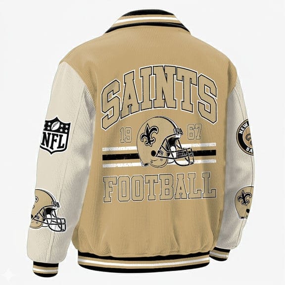 New Orleans Saints Personalized Corduroy Bomber Jacket AMCCLG002100 - Image 2