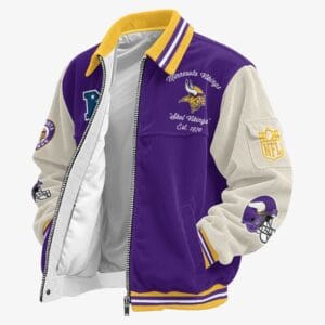 Minnesota Vikings Personalized Corduroy Bomber Jacket AMCCLG002082