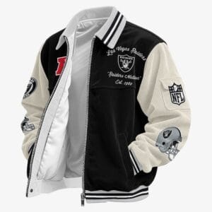 Las Vegas Raiders Personalized Corduroy Bomber Jacket AMCCLG002047