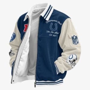 Indianapolis Colts Personalized Corduroy Bomber Jacket AMCCLG002020