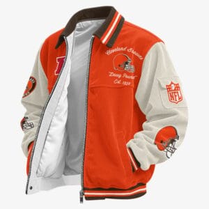 Cleveland Browns Personalized Corduroy Bomber Jacket AMCCLG001967