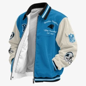 Carolina Panthers Personalized Corduroy Bomber Jacket AMCCLG001940