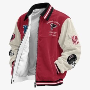 Atlanta Falcons Personalized Corduroy Bomber Jacket AMCCLG001913
