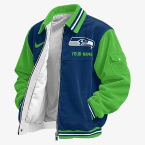 Seattle Seahawks Personalized Corduroy Bomber Jacket AMCCLG002154