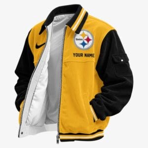 Pittsburgh Steelers Personalized Corduroy Bomber Jacket AMCCLG002137