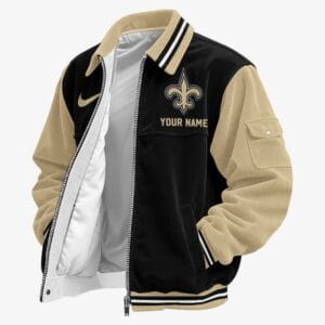 New Orleans Saints Personalized Corduroy Bomber Jacket AMCCLG002101