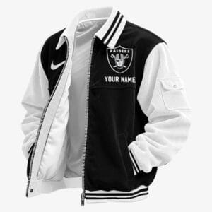 Las Vegas Raiders Personalized Corduroy Bomber Jacket AMCCLG002048