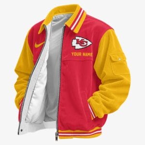 Kansas City Chiefs Personalized Corduroy Bomber Jacket AMCCLG002039