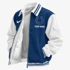 Indianapolis Colts Personalized Corduroy Bomber Jacket AMCCLG002021
