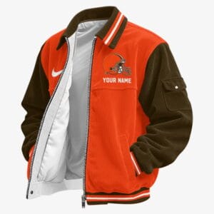 Cleveland Browns Personalized Corduroy Bomber Jacket AMCCLG001968